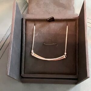 David Yurman Crossover Bar Necklace in sterling silver and 18K yellow gold